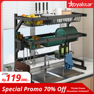 Royalstar Rak Piring Wastafel Stainless Steel Hitam Rak Wastafel Peralatan Dapur Rak Piring Wastafel