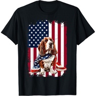 Basset Hound American Flag 4Th Of July Basset Hound Gift Unisex T-Shirt