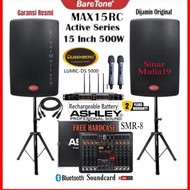Paket Sound System Karaoke Speaker Aktif Baretone Max15Rc Mixer Ashley