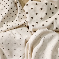 Polka Dot Linen Cotton Printed Fabric Linen Cotton Clothing Fabric Linen Fabric Washed Flat Fabric