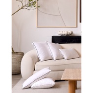 Pillow High Elastic Feather Silk Cotton Pillow Pure Cotton Soft Plump Duck Feather Piece Down Square