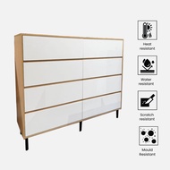 VHIVE Alexis 1.4m 8 Drawer Chest - Storage Sideboard Cabinet Cupboards