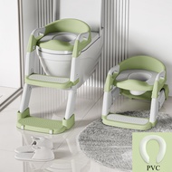 【CHOOL】กระโถนเด็ก บันไดชักโครกเด็ก  ที่รองชักโครกเด็ก 3in1 เบาะนิ่ม PVC มีบันไดปีนขึ้นและพักเท้าได้