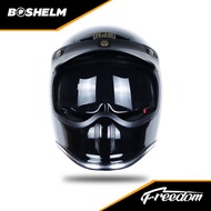 Best Seller!! Boshelm Helm Njs Freedom Solid Hitam Glossy Helm Full