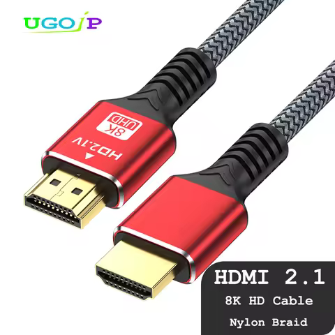 UGOjP HDMI 2.1 Cable 8K 60Hz 48Gbps HDMI-compatible 2.1 Cable HDR 3D Effect Video Cable HDMI Cord Fo