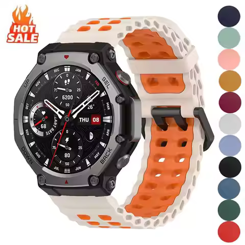 Breathable Silicone Band For Huami Amazfit T-Rex 3 2 1 T-Rex 3Pro 44mm 48mm T-Rex Ultra Colorful Str