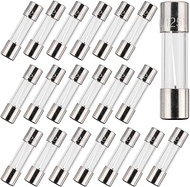 BOJACK F20AL125V 5x20 mm 20 A 125 V fuses 0.2x0.78 Inch 20 amp 125 Volt Fast-Blow Glass Fuses(Pack o