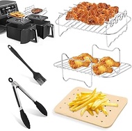 Dual Basket Air Fryer Accessories for Ninja DZ401 DZ550 DZ302 SL401 SL451 & Other 10 Quart 2-Basket 