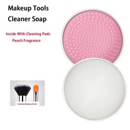 Peach Makeup Brush Cleanser Soap Deep Clean With Silicone Pad Portable Makeup Tool Cleansing Z2i9