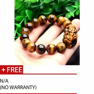 [MAZE TRADING] High Quality 10K Gold Natural Yellow Tiger Eye Stone Bracelets with Pixiu Piyao
