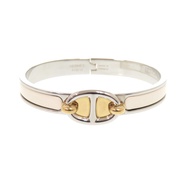 愛馬仕迷你 Click Chaine d'Ancre 金屬象牙色手鐲 0076 [二手]