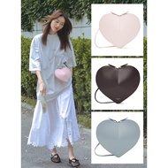 ✨【Boutique】ALAIA  Love Genuine Leather Handbag CoeurBag, Diamond Nail Clutch Bag, Patent Leather One