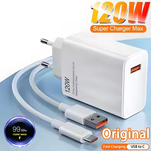 Original 120W Ultra Fast Charger QC 5.0 EU Plug 6A Type C Cable For Xiaomi IPhone Pro Max Samsung Ra