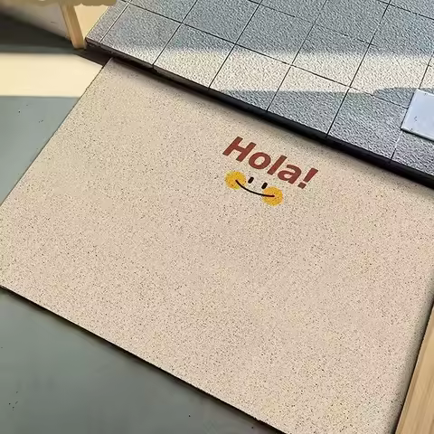 Simple solid color door mat, dirt resistant foot mat for entrance foyer, dust removal for entrance d