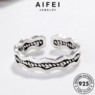 AIFEI JEWELRY Silver Korean Perak Chain For Ring Sterling Perempuan Original Accessories 925 純銀戒指 Cincin Adjustable Women Creative R1665