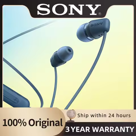 SONY WI-C100 Wireless Neck Hanging Bluetooth Earbuds IPX4 Waterproof 25 Hours Playtime Stereo Headse