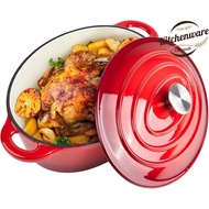 Oval Dutch Oven with Lid Enameled Cast Dutch Oven Pot Soup pot for Bread Baking, Braising, Stewing, 