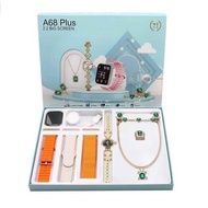 A68 PLUS Smartwatch 2.2” Big Display with 3 Straps Jewellery Set, Full Touch Fitness Watch For Women