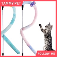 Interactive Cat Rainbow Wand Toys, Cat Teaser Wand String Colorful Plush Spring Ribbon Charmer Stick