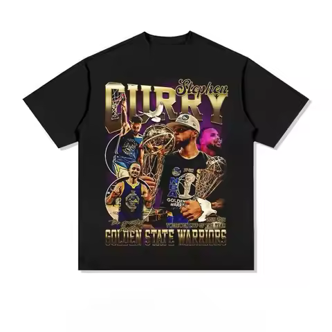 Stephen Curry Basketball T Shirt Men Women Oversized Cotton Short Sleeve Championship Trophy Print P