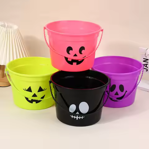 Pumpkin Bucket Trick or Treat Bucket Party Supply Halloween Candy Container Halloween Bucket