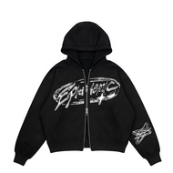 MAVIX - Hoodie Sweater BOXY BLACK DOUBLE ZIPPER (EPIDEMIC) OVERSIZE THICK STREETWEAR Unisex