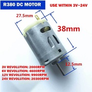1.5V-24V Model R380 DC Motor 6V 11500rpm 1.08A DIY Model Making Parts Toys Handmade Accessories Airc