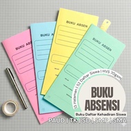 BUKU DAFTAR ABSEN SISWA (Absensi) | Buku Kehadiran Pelajar - Buku Absensi Kelas - Hingga 52 Nama Sis