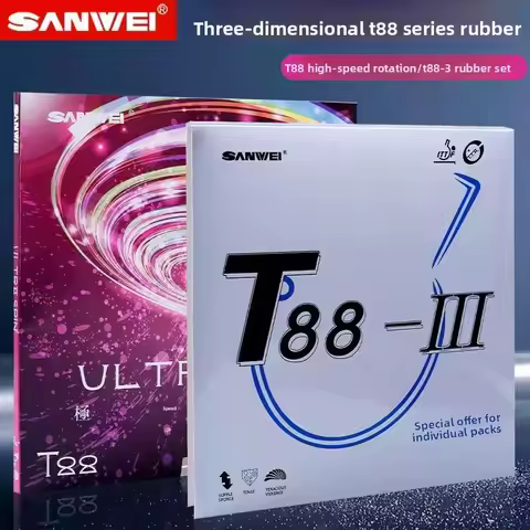 SANWEI T88 ULTRA-Spin T88-3 Table Tennis Rubbers Double Kit Semi-sticky Elastic Quick Attack Ping Po