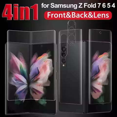 Hydrogel Film for Samsung Z Fold 4 5 6 7 Front Back Screen Protectors Camera Lens Tempered Glass for