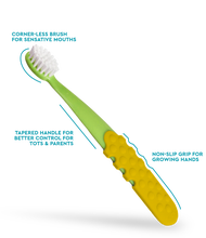 แปรงสีฟันเด็ก Radius Toothbrush |Totz® Plus Brush 3 yrs+ สี เขียว+เหลือง (Green+Yellow )