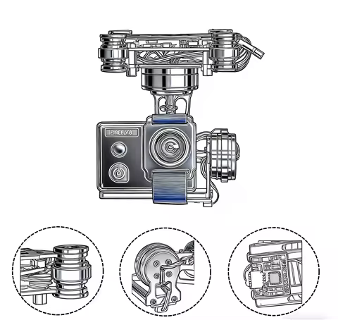 RCTOSKY 3-Axis Brushless Gimbal Camera Mount & 32bit Storm32 Controller Broad For Gopro3/Gopro4/SJ40