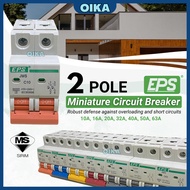 [SIRIM] EPS 2 Pole MCB 10-63 AMP Electric Miniature Circuit Breaker DIN Rail Installation
