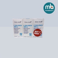 [Exp: May 2028] Live-Well E-Balance 400 i.u Vegecaps 60's x3 Value Pack