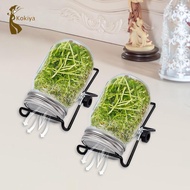 [kokiya] 2 Pieces Jar Sprouting Lids with 2 Sprouting Holder Accessories Sprouting Jar Kits for Regu