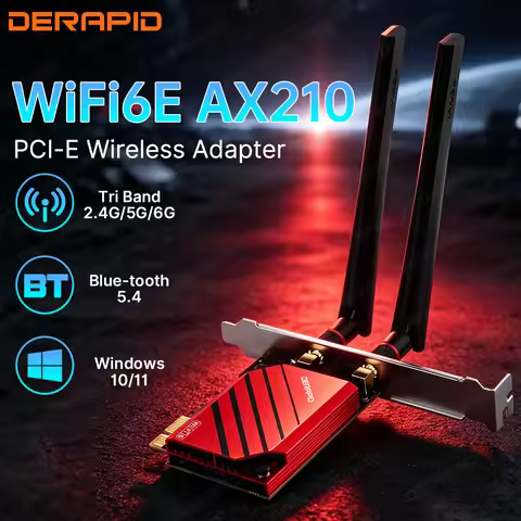 AX210 WiFi 6E PCIe Wireless Adapter BT 5.4 Tri Band 802.11ax 2.4G 5G 6G MU-MIMO Network Card for Win