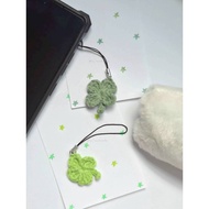 Clover 4-Leaf Crochet Leaves Bag Charm Keychain Lucky Souvenir For Blessings