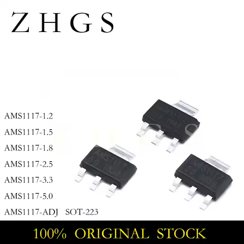 100PCS AMS1117-ADJ AMS1117-5.0 AMS1117-3.3 AMS1117-1.2 AMS1117-1.5 AMS1117-1.8 AMS1117-2.5 1117 3.3V