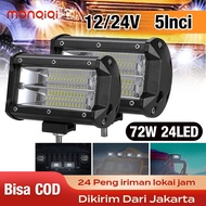 Lampu Sorot LED CWL 24V 24 Mata 2 Lapis BAR CREE Truk Bus Canter Tronton Traktor Hi Lo Truk Off Road