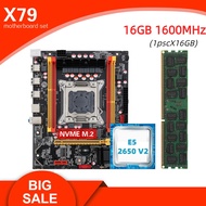 Kllisre X79 Motherboard Kit Xeon LGA 2011 Combos E5 2650 V2 CPU 1Pcs X 16GB Memory DDR3 1600 ECC RAM