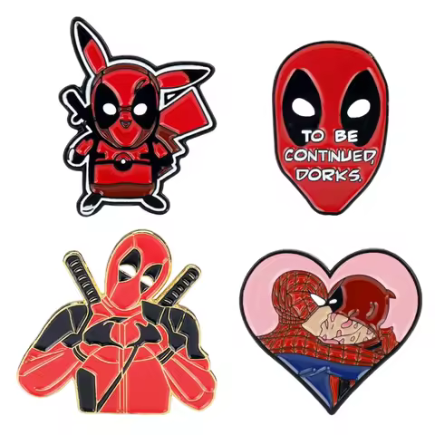 4Pcs Movies Superhero Cartoon Characters Enamel Brooch Lapel Pin Backpack Badge Cosplay Clothing Acc