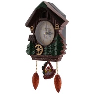 House Shape 8 Inches Wall Clock Cuckoo Clock Vintage Bird Bell Timer Living Room Pendulum Clock Craft Art Clock Home Decor