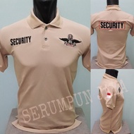 CREAM SECURITY T-SHIRT WITH WINGS LOGO FULL EMBROIDERY - SHORT-SLEEVED EMBROIDERED SECURITY LOGO WIN