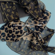 LV Leopard And Monogram 老花 豹紋 蕾絲 絲巾 圍巾 領巾