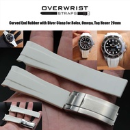 สายนาฬิกา สำหรับ Rolex Sport จาก overwrist รุ่น Curved End Rubber Strap for Rolex omega 20mm