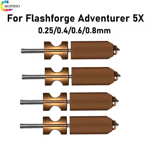 New For FlashForge Ad5x Nozzle Hardened 0.25 0.4 0.6 0.8 Adverturer Ad5x Flashforge Extruder Ad5x Ho