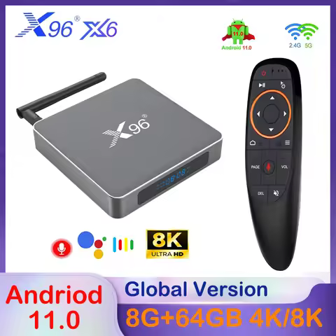 X96 X6 Rockchip RK3566 Smart TV Box Android 11 4G 32G 8G 64G 2.4G&5G Dual Wifi 4K 8K 1000M BT4.2 Med