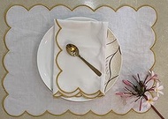 Nature4u Scallop Napkins for Dinner Parties, Cocktail Parties, Wedding, Birthday, Baby Showers Set o