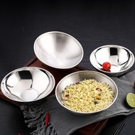 日式不銹鋼斗笠碗韓式拉面碗304不銹鋼碗泡面碗沙拉碗防燙喇叭碗