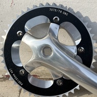 CRANK FIXIE 46T ALLOY SILVER BLACK CHROME ALUMINIUM 46 T Bcd 130 170 - a Crank Basikal Fixie